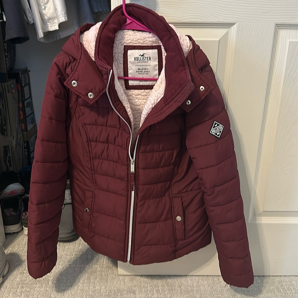 Burgundy Hollister coat